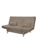 Sofá Cama Casal Com Almofadas Rivera Suede Cappuccino