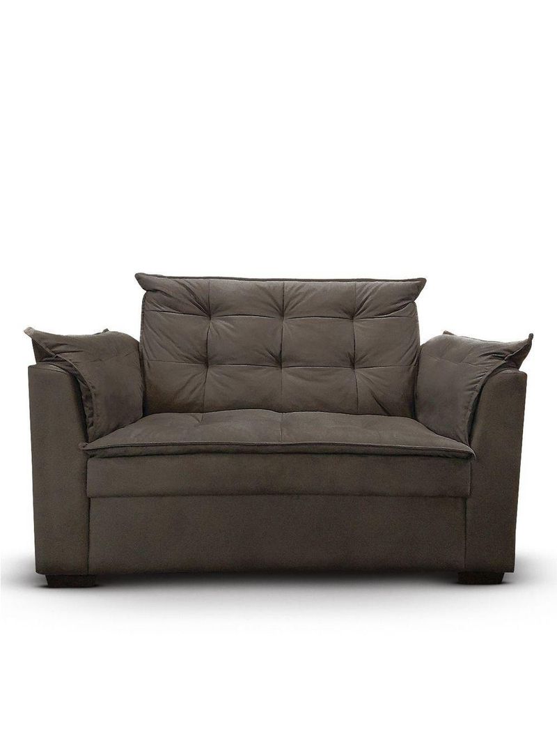 Sofá 2 Lugares Para Sala Moderno Confortável ágata Suede marrom