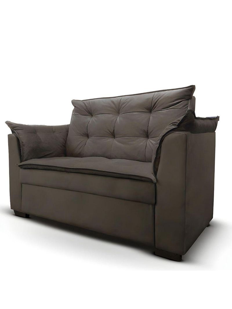 Sofá 2 Lugares Para Sala Moderno Confortável ágata Suede marrom
