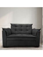Sofá 2 Lugares Para Sala Moderno Confortável ágata Suede preto