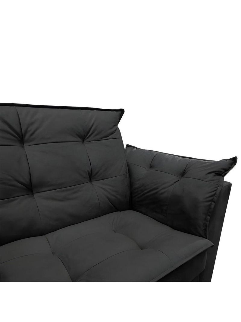 Sofá 2 Lugares Para Sala Moderno Confortável ágata Suede preto