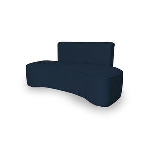 Sofá Curvo Design Orgânico Luxo Sala Contemporânea Suede Cor:azul Marinho