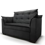 Sofá 2 Lugares Para Sala Moderno Confortável ágata Suede preto