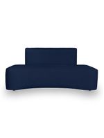 Sofá Curvo Design Orgânico Luxo Sala Contemporânea Suede Cor:azul Marinho