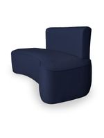 Sofá Curvo Design Orgânico Luxo Sala Contemporânea Suede Cor:azul Marinho