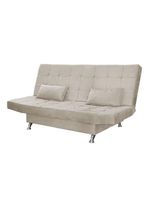 Sofá Cama Casal Com Almofadas 3 Lugares Rivera Suede Bege