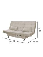 Sofá Cama Casal Com Almofadas 3 Lugares Rivera Suede Bege