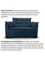 Sofá 2 Lugares Para Sala Moderno Confortável Elegance Suede azul Marinho