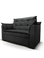 Sofá 2 Lugares Para Sala Moderno Confortável Elegance Suede preto