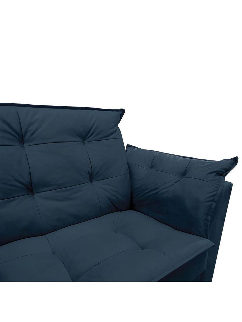 Sofá 2 Lugares Para Sala Moderno Confortável Elegance Suede azul Marinho
