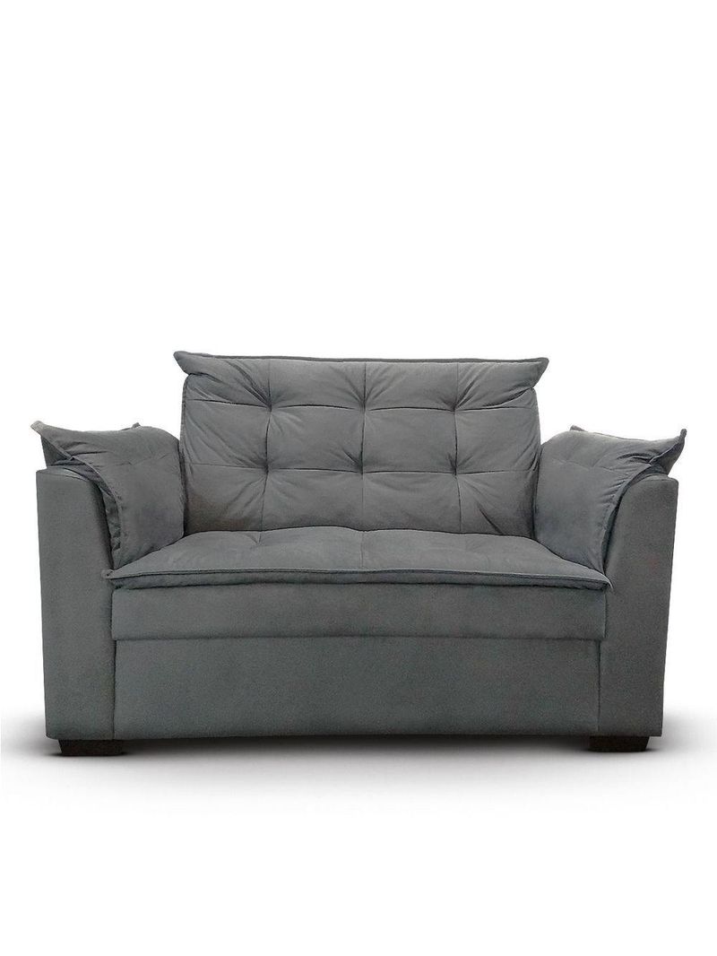 Sofá 2 Lugares Para Sala Moderno Confortável ágata Suede cinza