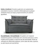 Sofá 2 Lugares Para Sala Moderno Confortável ágata Suede cinza