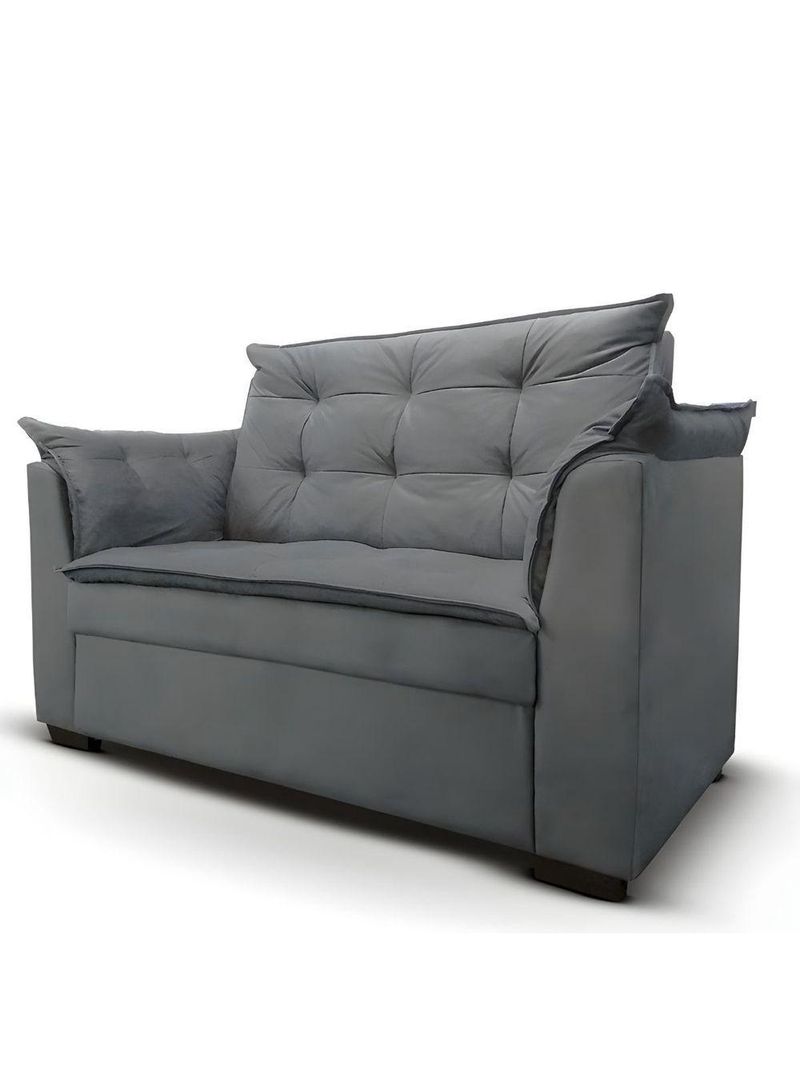 Sofá 2 Lugares Para Sala Moderno Confortável ágata Suede cinza