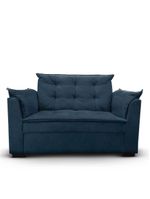 Sofá 2 Lugares Para Sala Moderno Confortável Alicia Suede azul Marinho