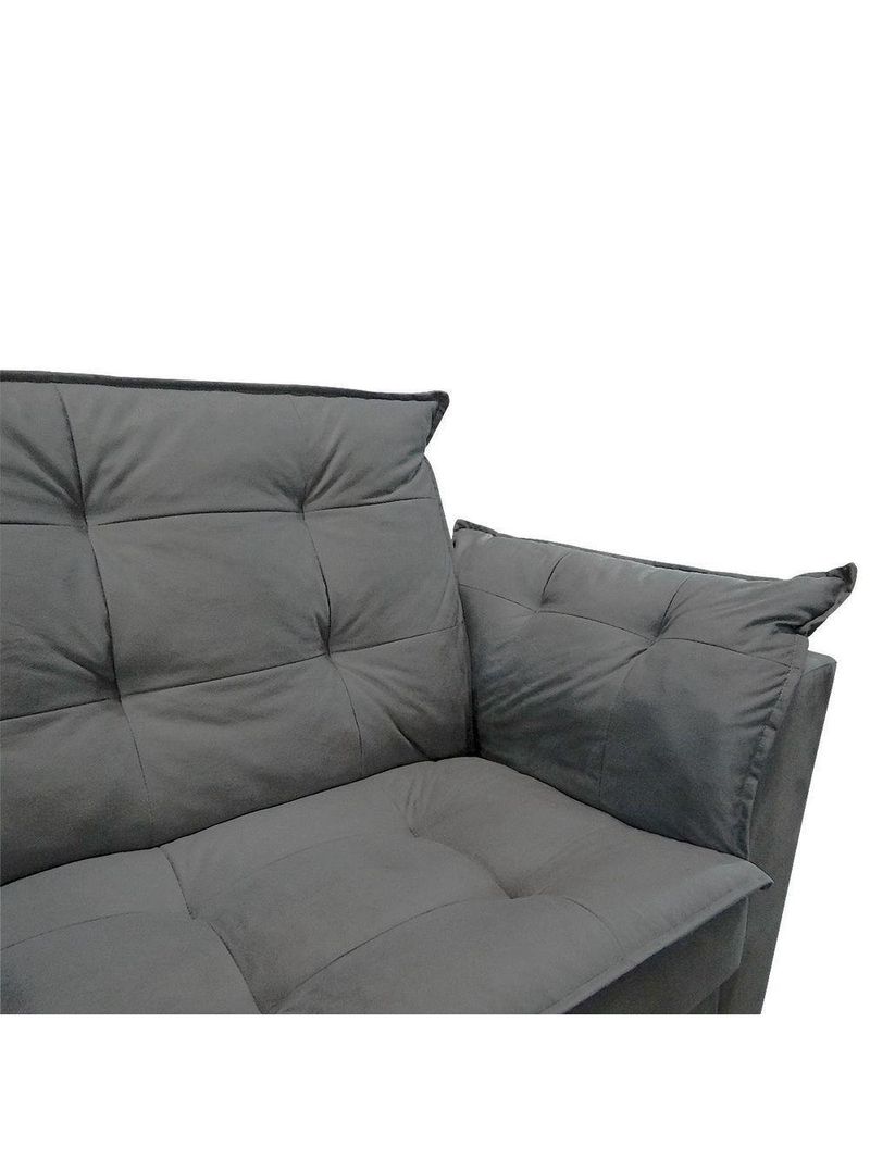 Sofá 2 Lugares Para Sala Moderno Confortável ágata Suede cinza