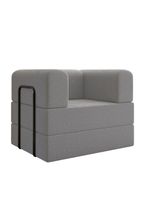 Kit Sofá E Poltrona Na Caixa Modular Vitória Para A Sala Cinza