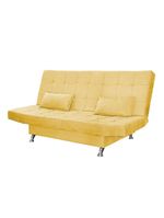 Sofá Cama Casal 3 Lugares Com Almofadas Bettina Suede Amarelo