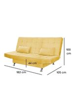 Sofá Cama Casal 3 Lugares Com Almofadas Bettina Suede Amarelo
