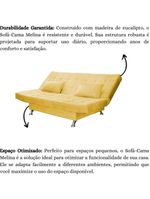 Sofá Cama Casal 3 Lugares Com Almofadas Bettina Suede Amarelo