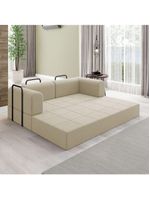 Kit Sofá E Poltrona Na Caixa Modular Jade Para A Sala Bege
