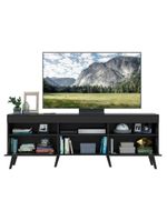 Rack Retrô Com Espelho Para Até 65´´ Com 2 Portas Preto