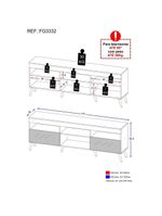 Rack Retrô Com Espelho Para Até 65´´ Com 2 Portas Preto