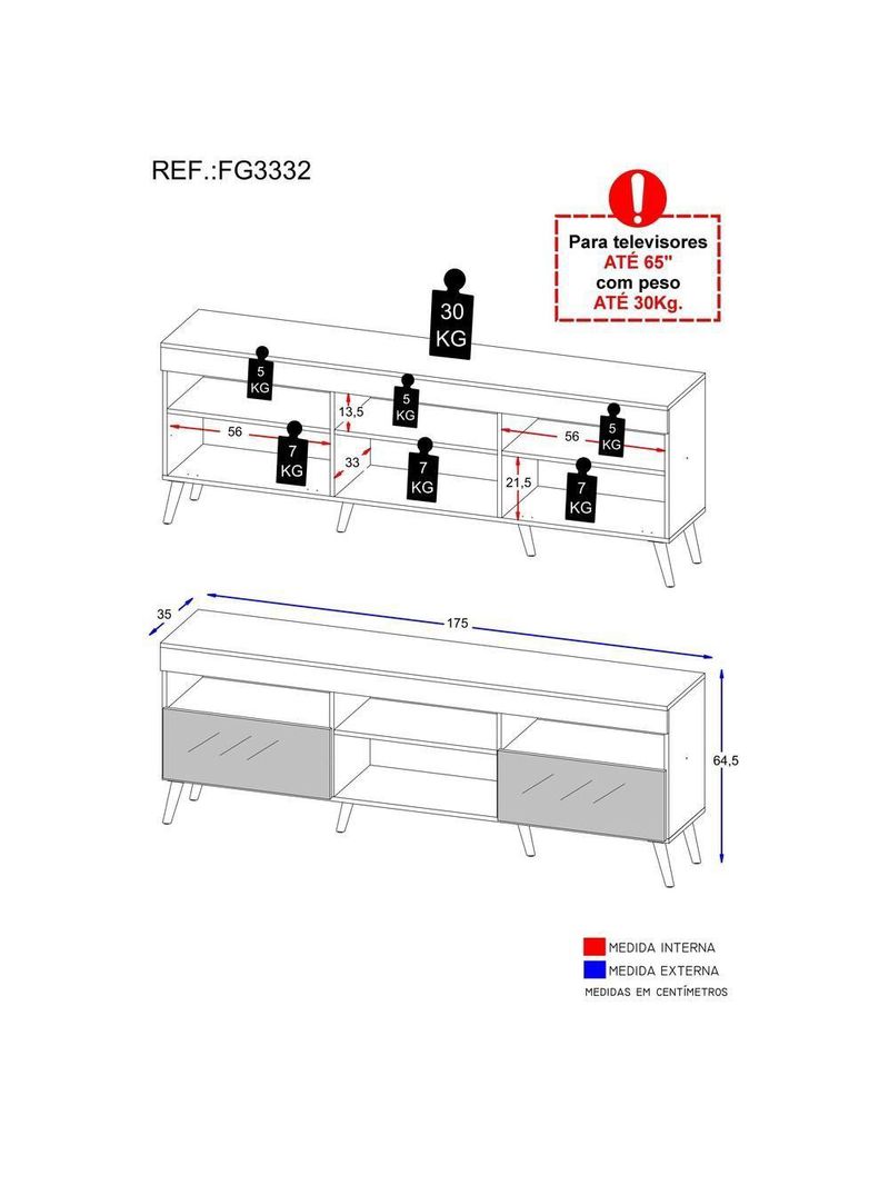 Rack Retrô Com Espelho Para Até 65´´ Com 2 Portas Preto
