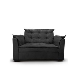 Sofá 2 Lugares Para Sala Moderno Confortável Andreia Suede Preto