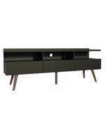 Rack Para Até 65 Polegadas Madesa Londres Com Pés Retro Preto Texturizado