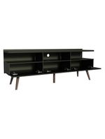 Rack Para Até 65 Polegadas Madesa Londres Com Pés Retro Preto Texturizado