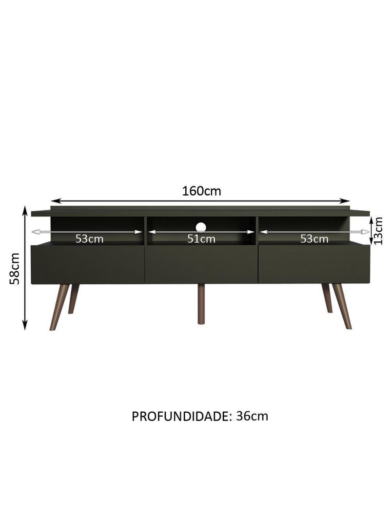 Rack Para Até 65 Polegadas Madesa Londres Com Pés Retro Preto Texturizado