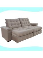 Sofá 3 Lugares Coliseu 200m Retrátil E Reclinável Super Pillow - Avelã