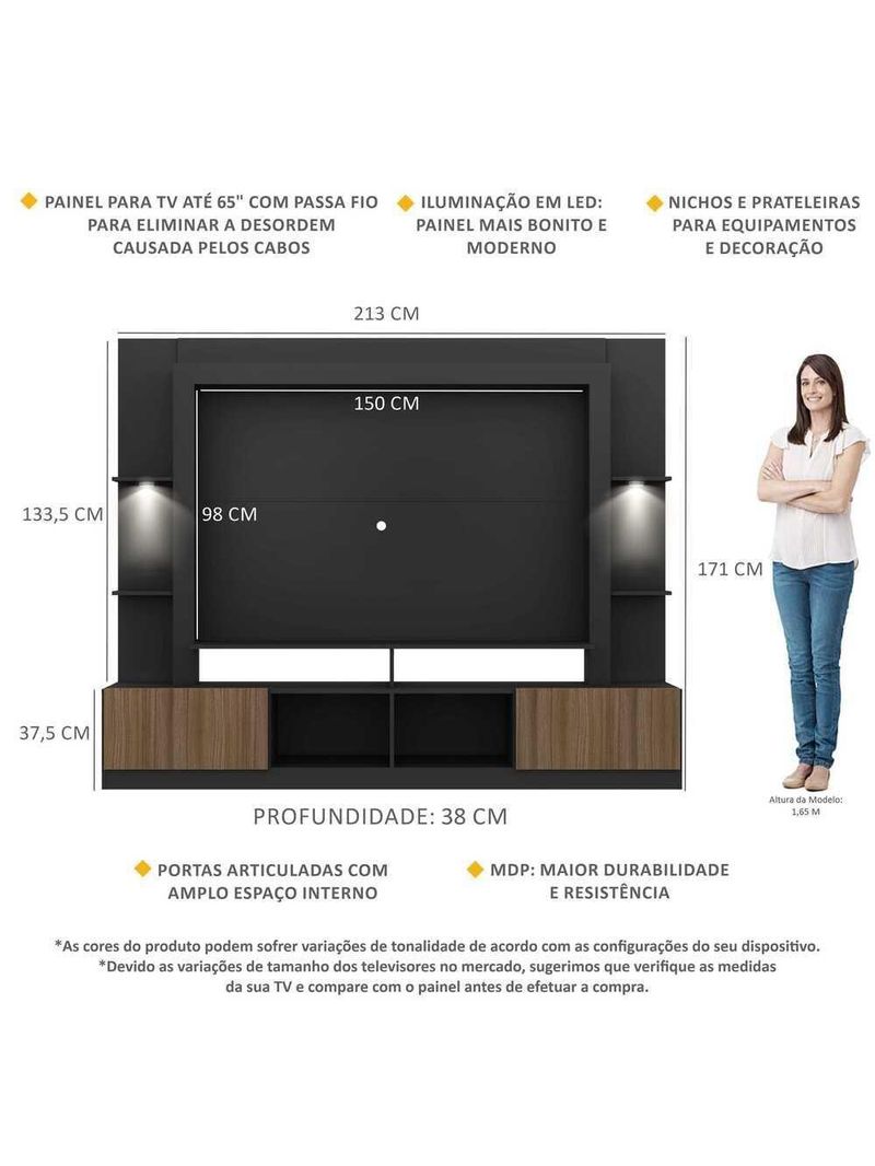 Estante 65" Com Leds Berlim Multimóveis V3392
