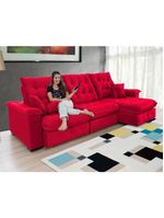Sofá Coliseu 290m Retrátil E Reclinável Super Pillow Vermelho