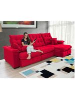 Sofá Coliseu 290m Retrátil E Reclinável Super Pillow Vermelho