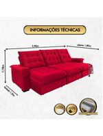 Sofá Coliseu 290m Retrátil E Reclinável Super Pillow Vermelho