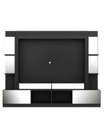 Rack Estante com Painel 65 e Espelho Oslo Preto tenerife