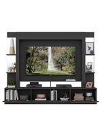 Rack Estante com Painel 65 e Espelho Oslo Preto tenerife