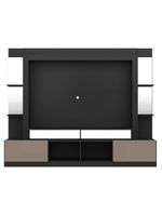 Rack C/ Painel Suporte 65´´ C/ Espelho Preto/Laca Fumê