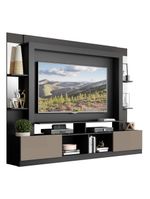 Rack C/ Painel Suporte 65´´ C/ Espelho Preto/Laca Fumê