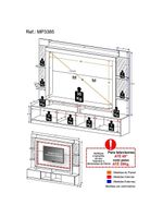Rack C/ Painel Suporte 65´´ C/ Espelho Preto/Laca Fumê