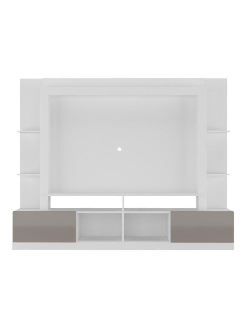 Rack Estante + Painel 65" Br3386 Branco/lacca Fumê