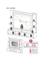 Rack Estante + Painel 65" Br3386 Branco/lacca Fumê