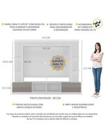 Rack Estante + Painel 65" Br3386 Branco/lacca Fumê