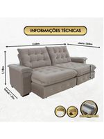 Sofá 4 Lugares Coliseu 260m Retrátil E Reclinável Super Pillow - Avelã