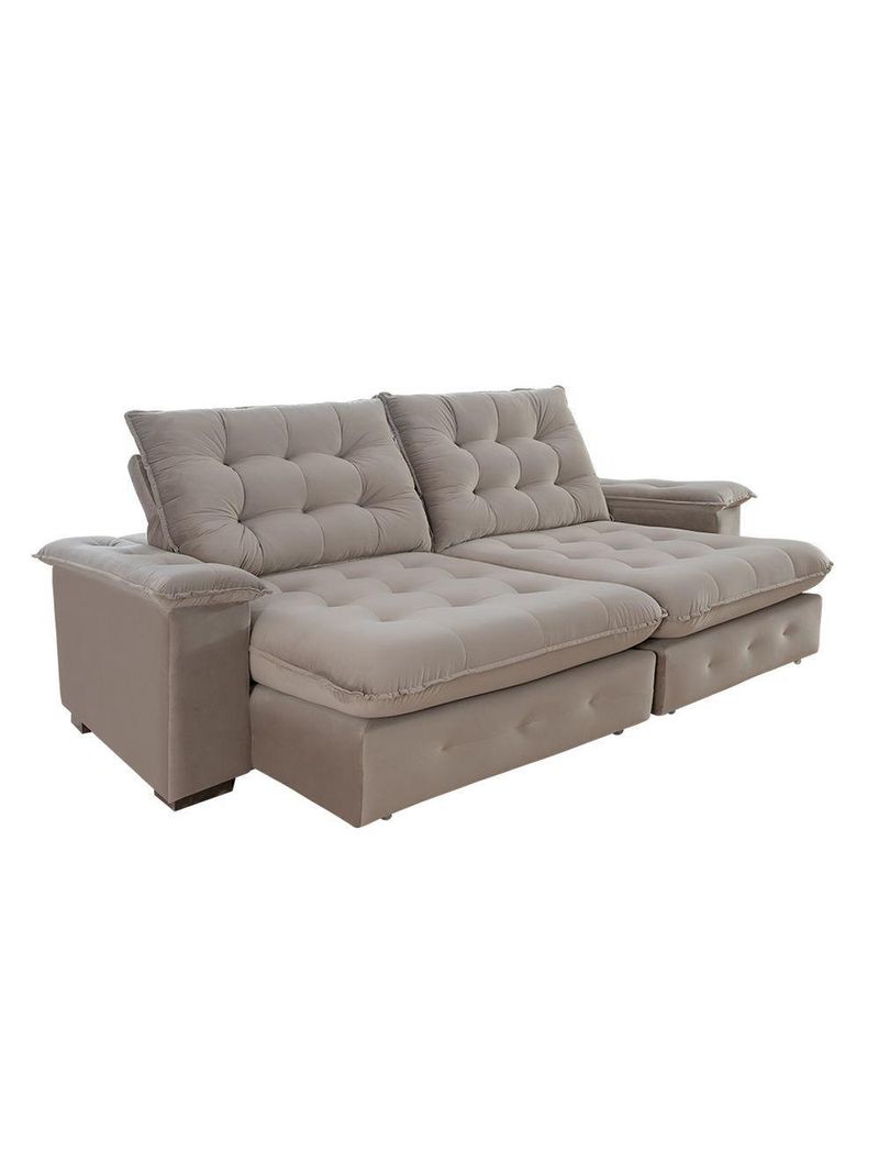 Sofá 4 Lugares Coliseu 260m Retrátil E Reclinável Super Pillow - Avelã