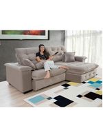 Sofá 4 Lugares Coliseu 260m Retrátil E Reclinável Super Pillow - Avelã