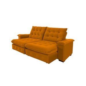 Sofá 3 Lugares Coliseu 2.00m Retrátil E Reclinável Super Pillow - Terra