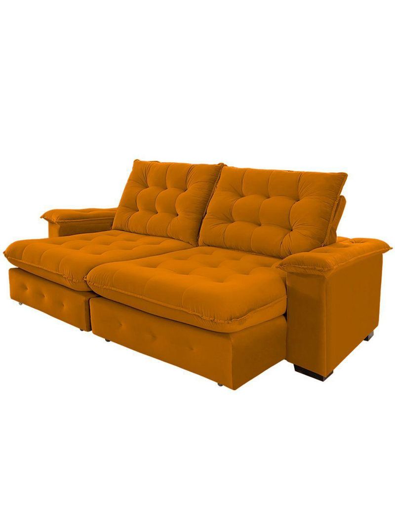 Sofá 3 Lugares Coliseu 200m Retrátil E Reclinável Super Pillow - Terra