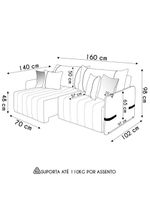 Sofá Cama Retrátil 160cm Essence D05 Linho Cinza/preto - Mpozenato